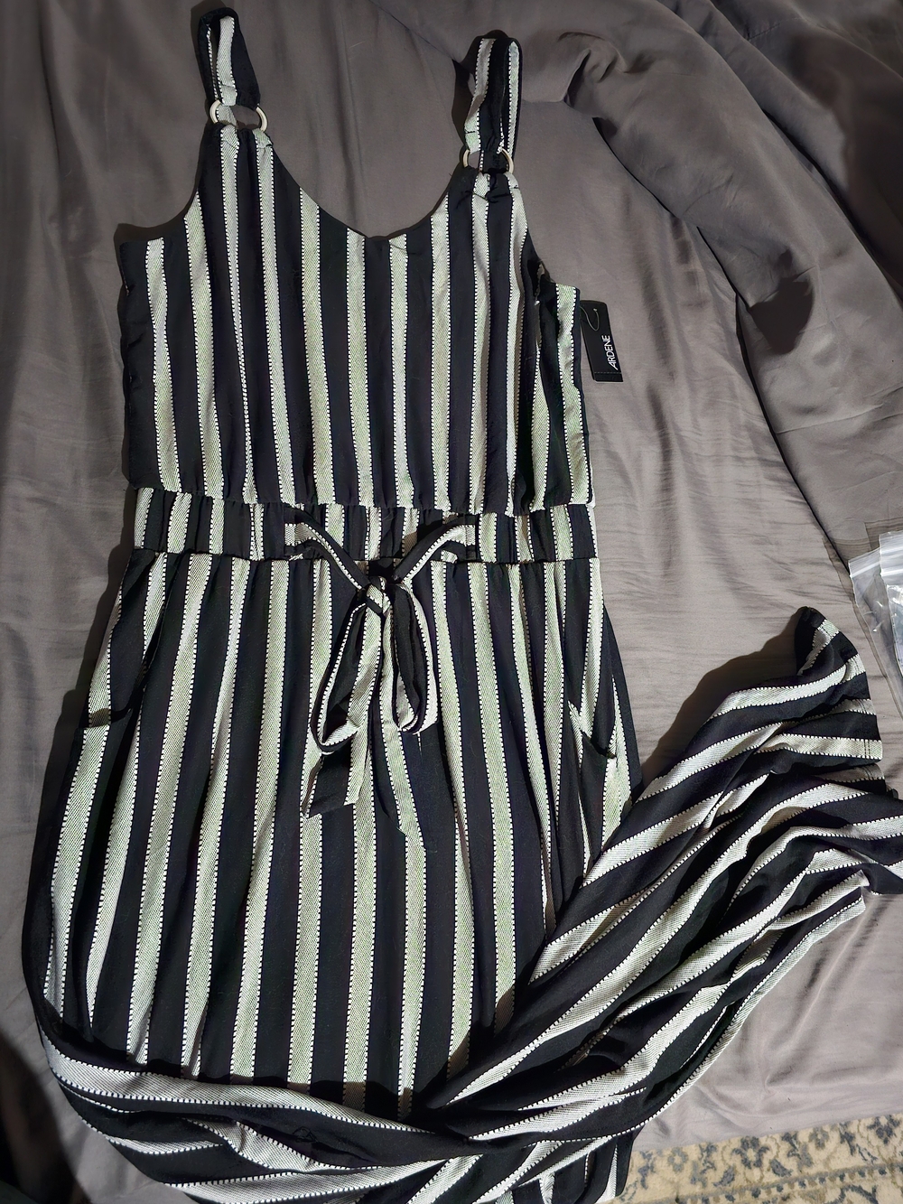 Ardene Black & White Striped Maxi Dress